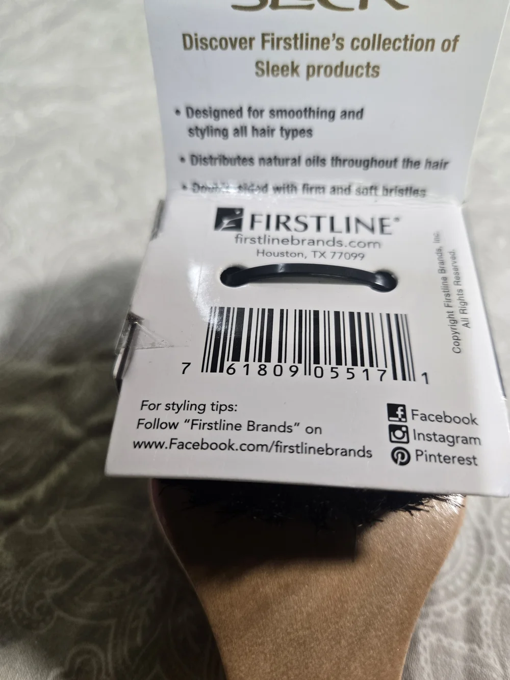 Lee Two-Sided Hair Brush - Wood Handle, Black Bristles